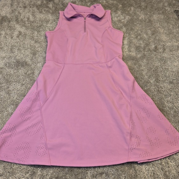 Sincerely Jules Active Dresses & Skirts - Sincerely Jules Active Pink Tennis Dress Med Sleeveless Quarter Zip Perforated